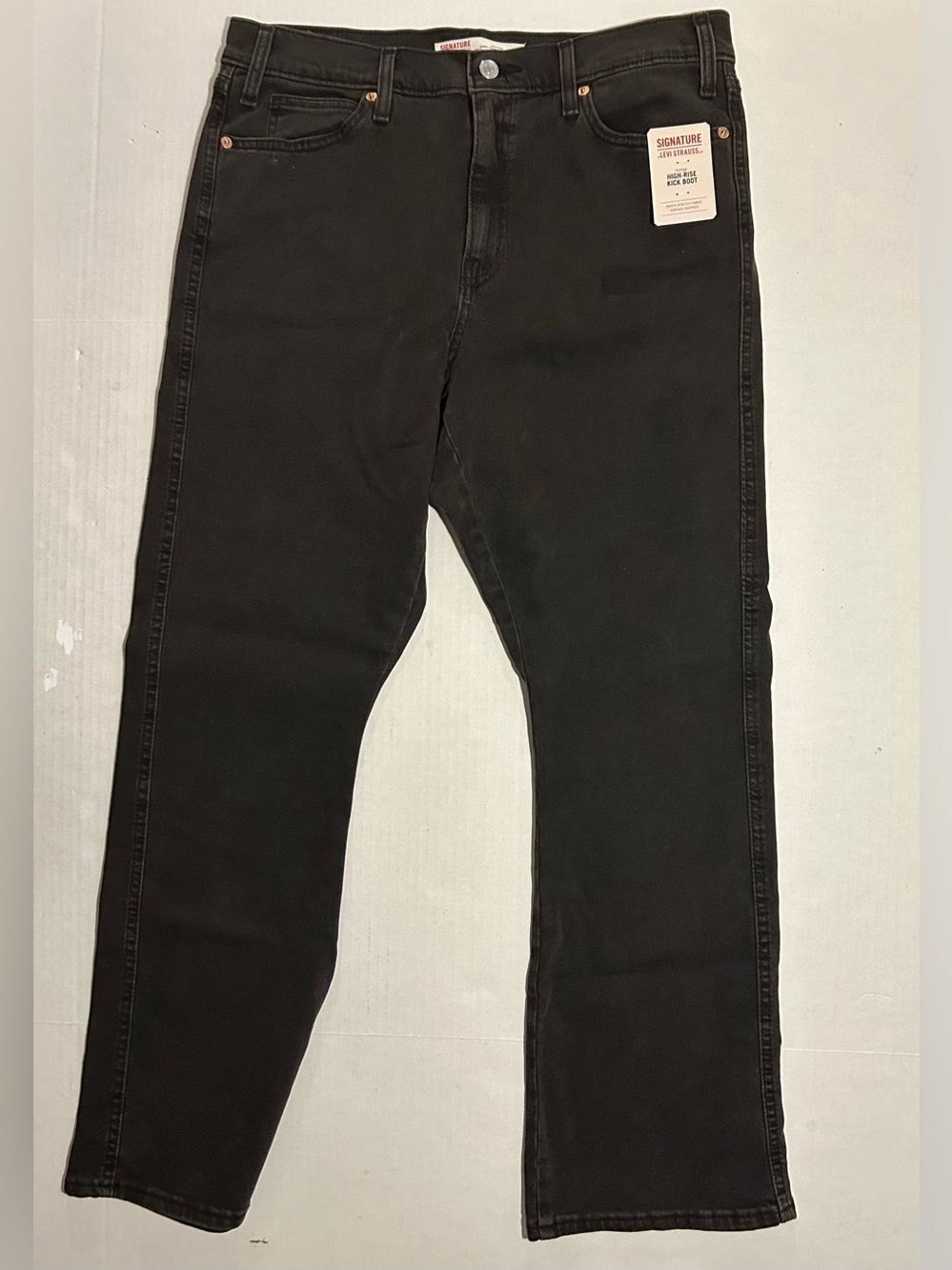 Signature by Levi Strauss Heritage High Rise Kick Boot Black Jeans 12 W31 A2901